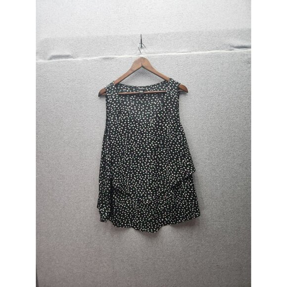 Torrid Tops - Torrid Womens Layered Black Heart Print Sleeveless Blouse Size 1 Polyester